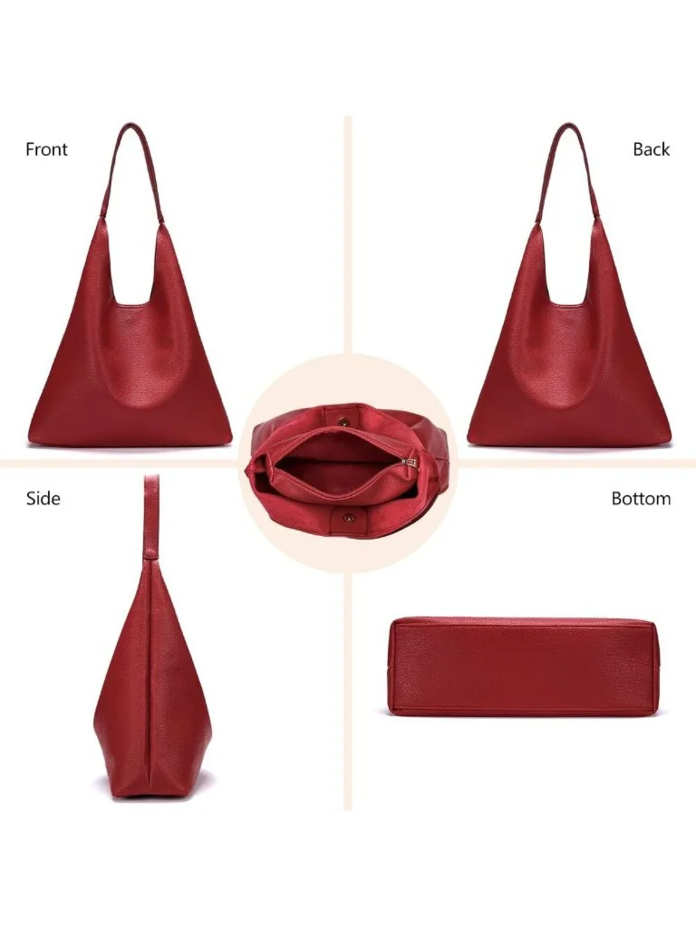 Soft Vegan Leather Slouchy Hobo Bag for Women - Stylish Tote with Cosmetic Bag
